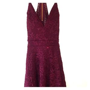 Dark red/ wine colored short sparkly dress